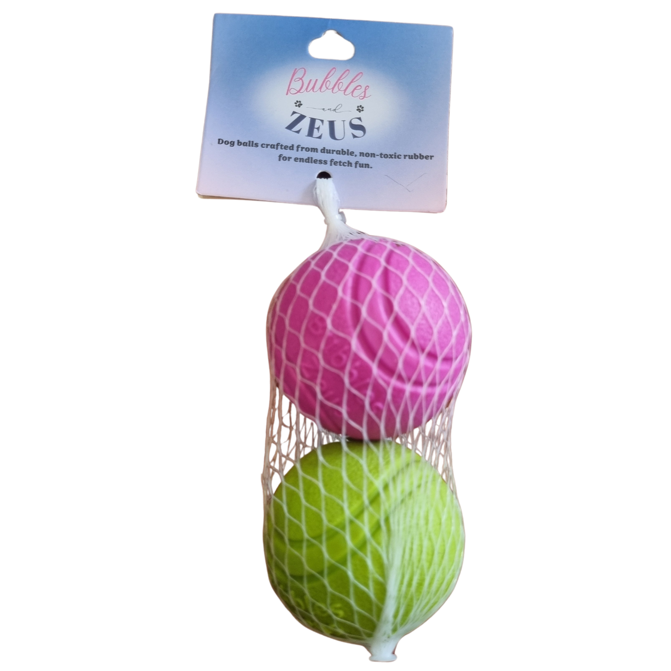 BUBBLES & ZEUS DOG BALL 2 PACK 5.9CM