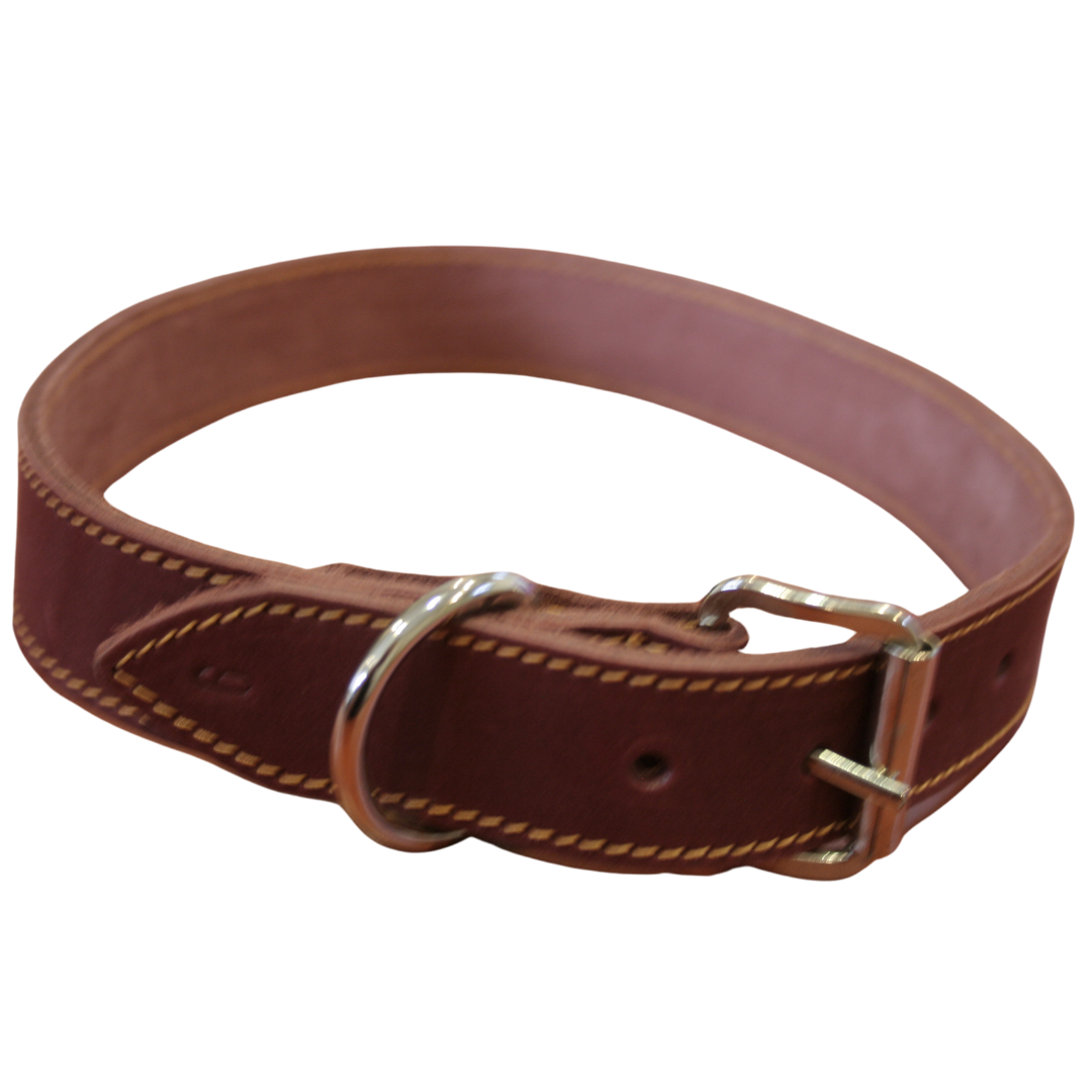 B&Z Leather dog collar Burgundy