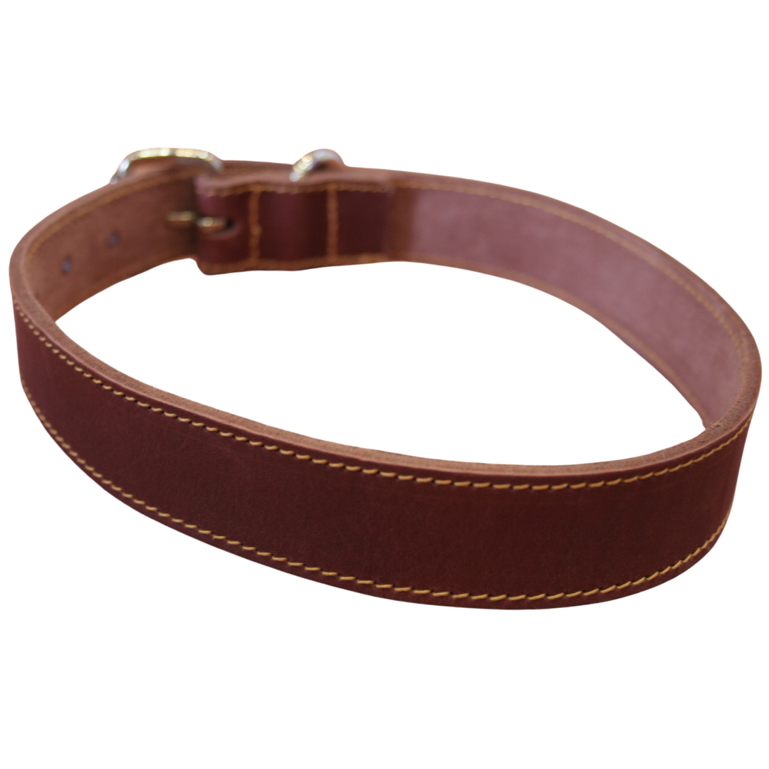 B&Z Leather dog collar Burgundy