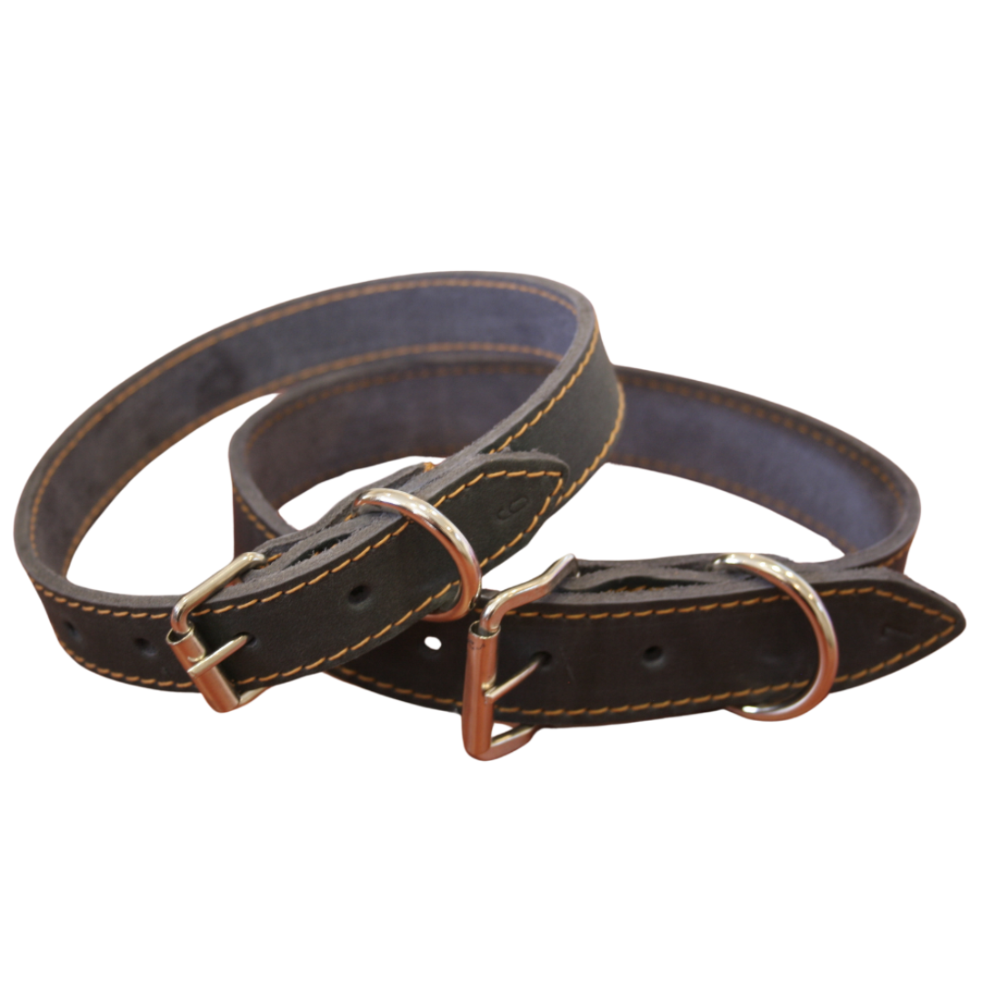 B&Z Leather dog collar Navy